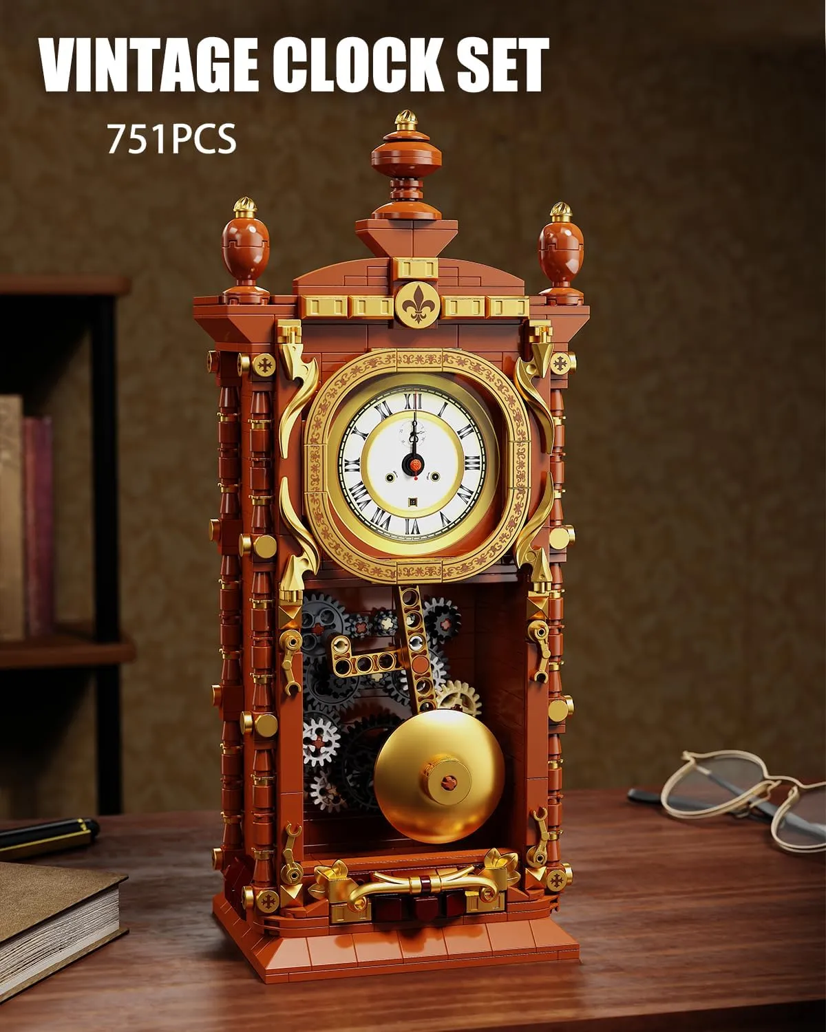 TYCOLE Vintage Pendulum Clock Building Block Set