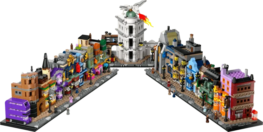V-shaped display of Diagon Alley model.