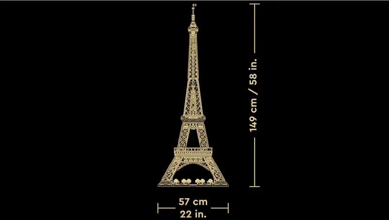 LEGO Eiffel Tower 10307 dimensions.