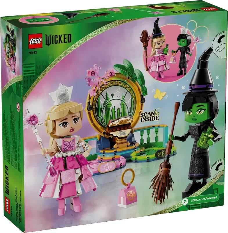 Lego Elphaba & Glinda Figures box back.