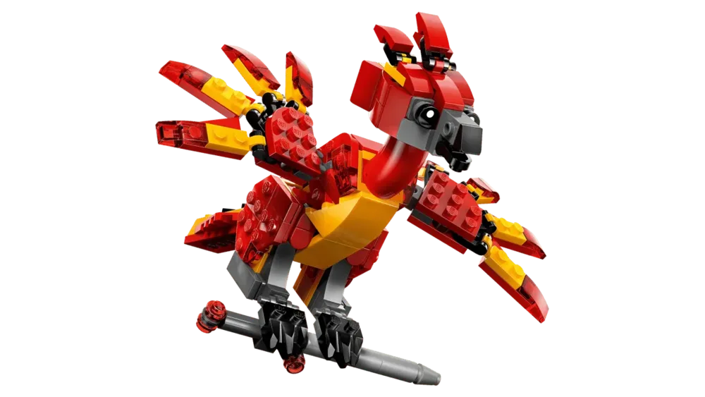 Fawkes in a dynamic flying pose.