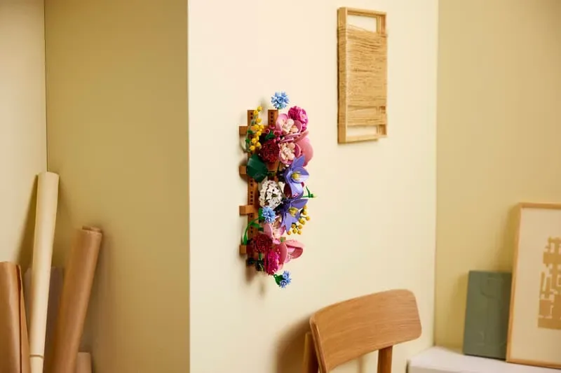 Vertical flower wall in room