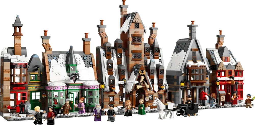 Assembled Hogsmeade Village set.