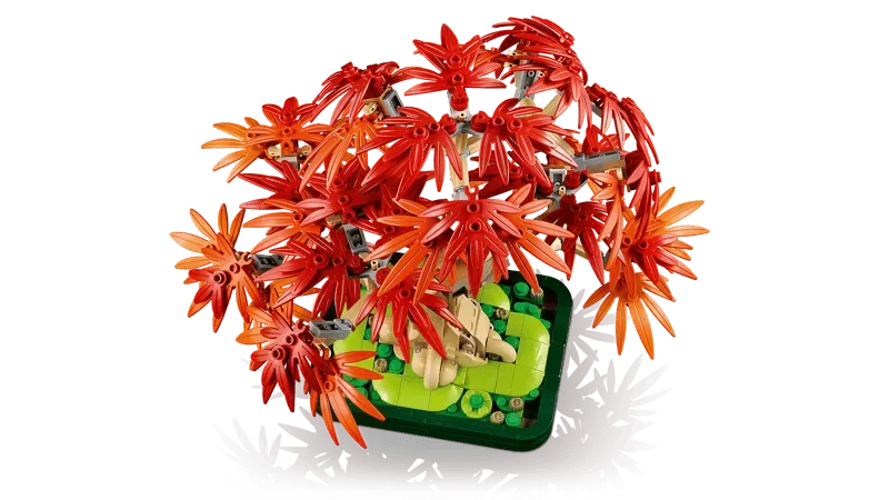 Overhead view of the LEGO Maple Tree's dense foliage.