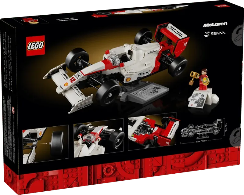 Lego McLaren MP4/4 & Ayrton Senna 10330 box back.