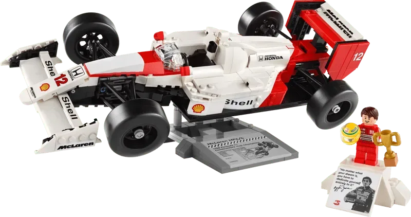 Lego McLaren MP4/4 with Ayrton Senna minifigure.