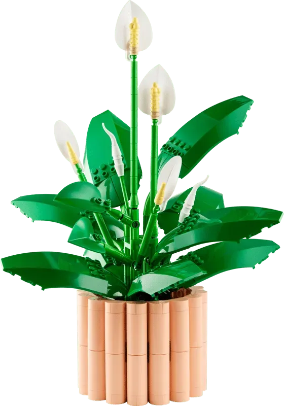 Angled view of assembled LEGO Peace Lily.