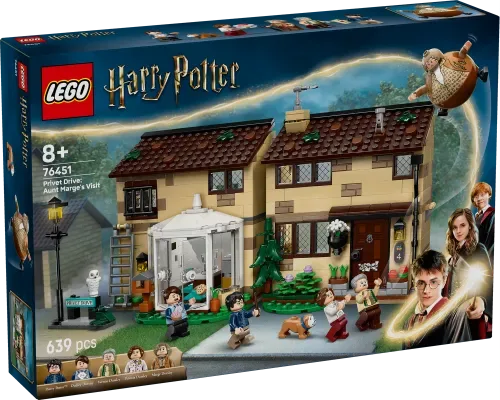 LEGO 4 Privet Drive exterior with Aunt Marge flying.