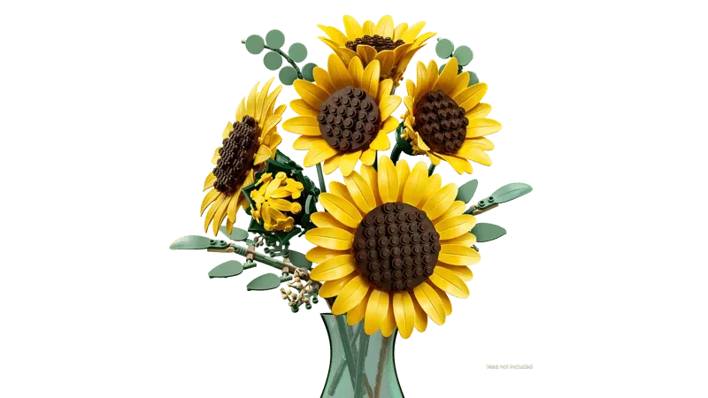 Assembled LEGO Sunflower Bouquet