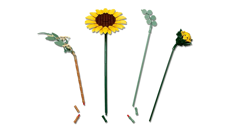 Individual LEGO Sunflower Bouquet stems