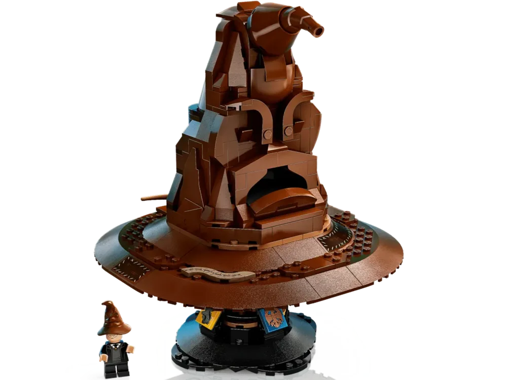 Angled view of Sorting Hat and minifigure