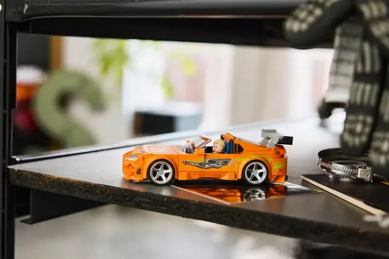 Lego Supra MK4 on display.