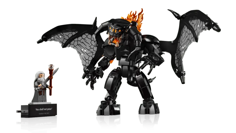 Balrog and Gandalf figures isolated.
