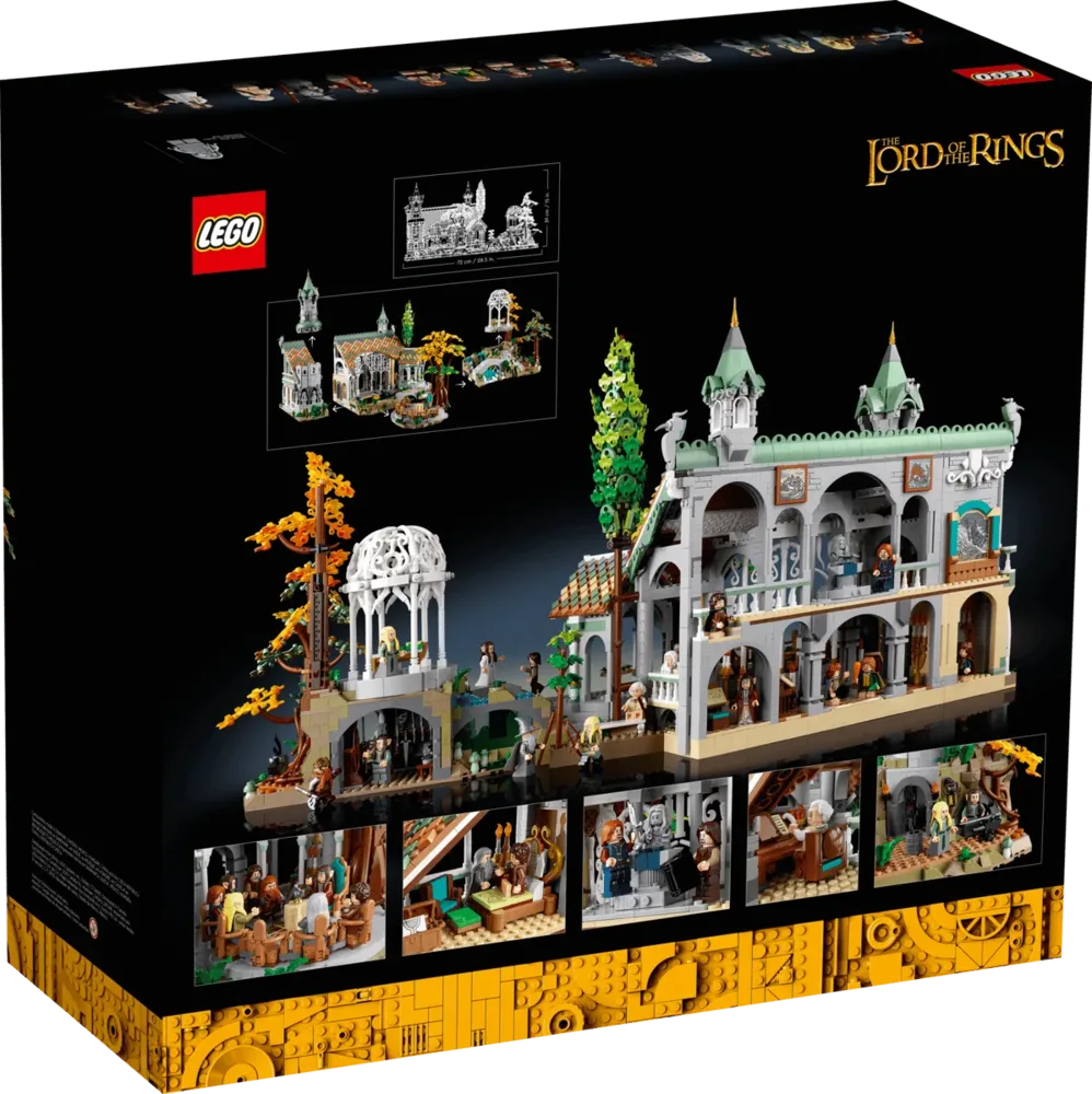 Rivendell LEGO set box, back view.