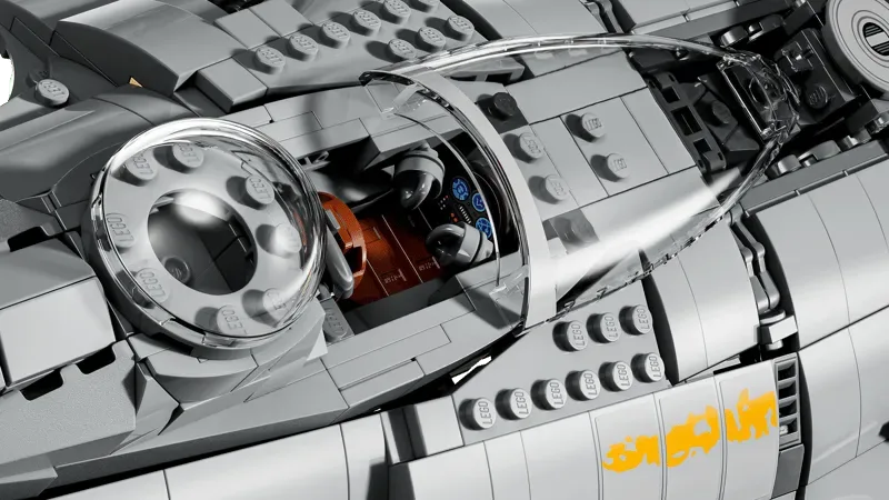 Close-up of Lego N-1 Starfighter UCS cockpit