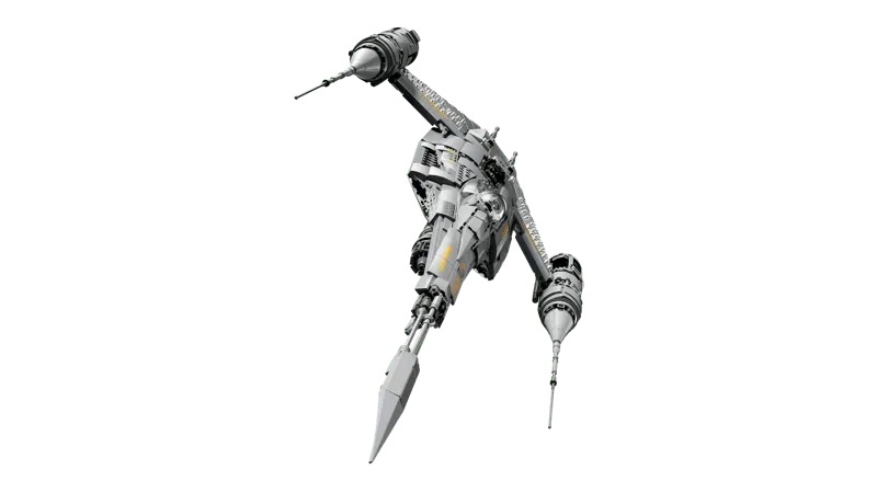 Dynamic flight pose of Lego N-1 Starfighter UCS
