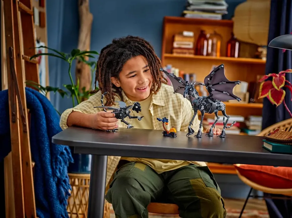 Child playing with Thestrals.