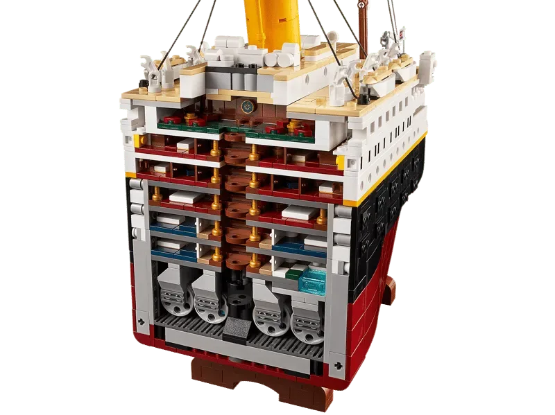 LEGO Titanic cross-section interior.