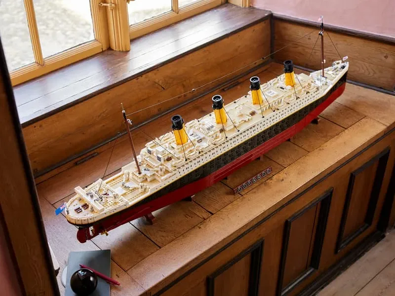 LEGO Titanic on display.