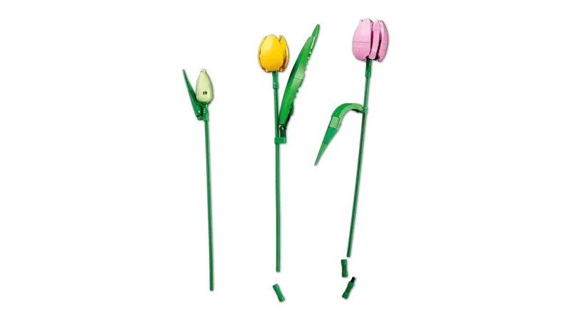 Individual LEGO tulip variations.