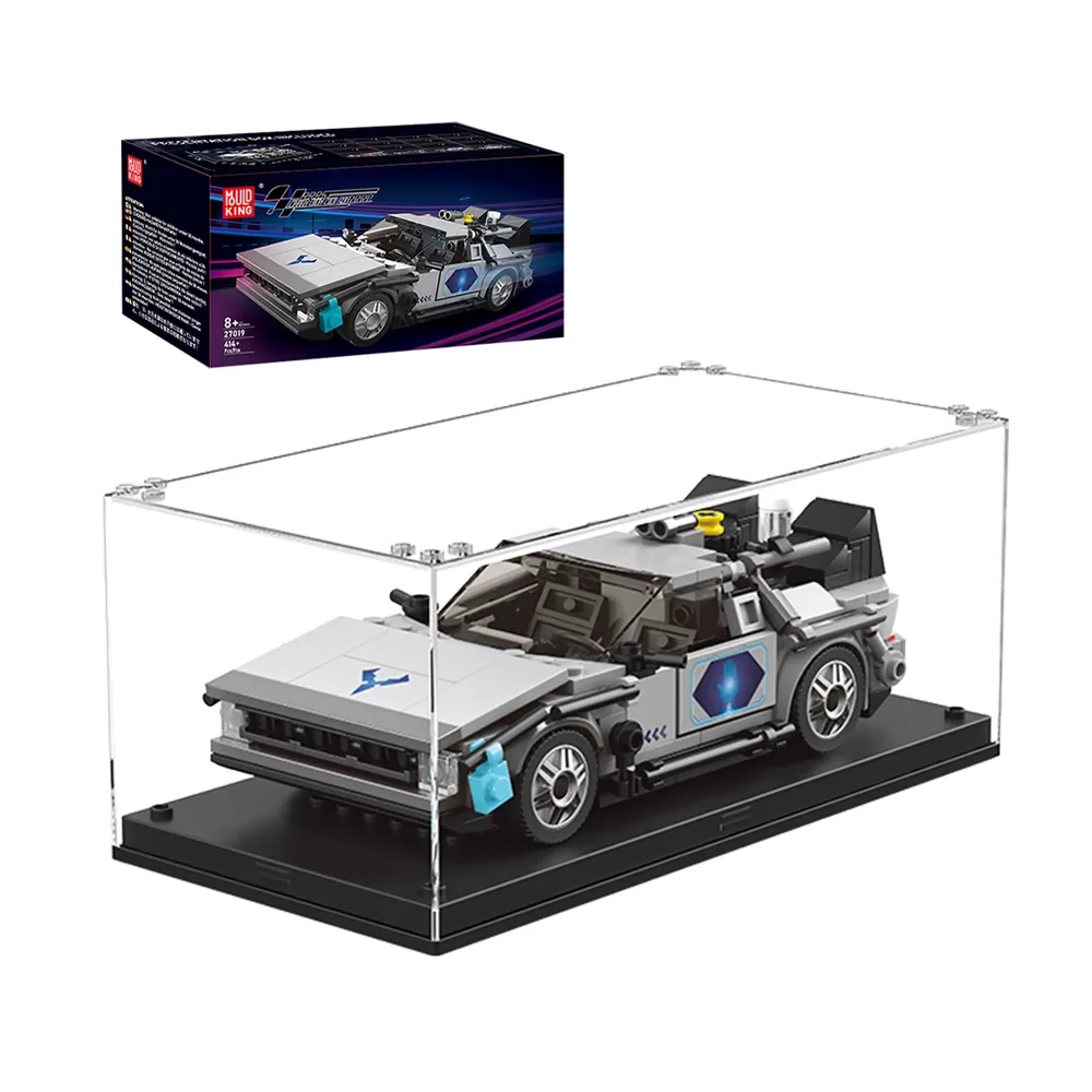 DeLorean model in display case