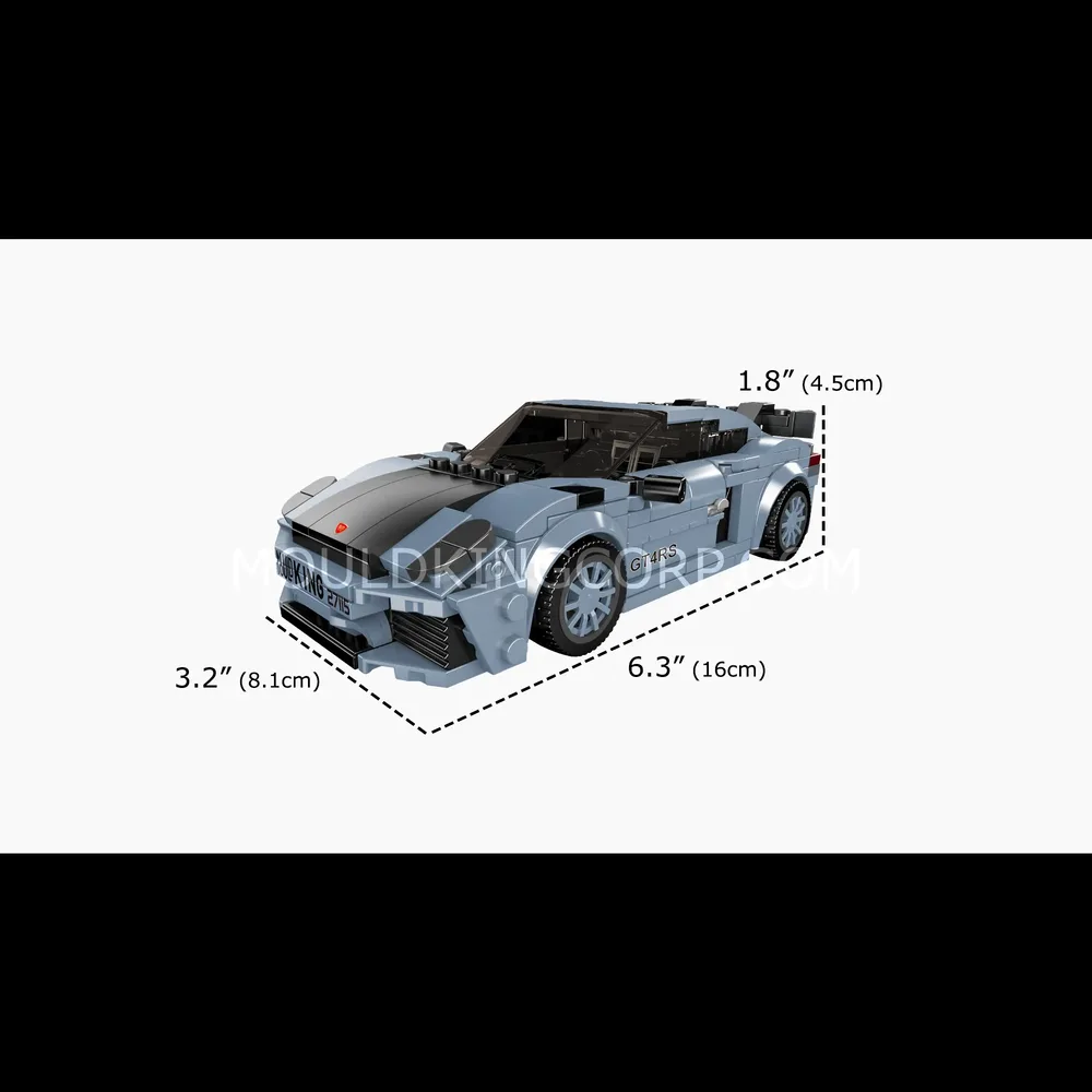 Mould King car models on reflective surface