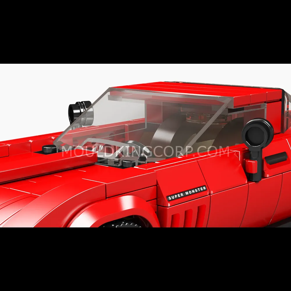 Front-top view of Mould King Corvette with windshield.