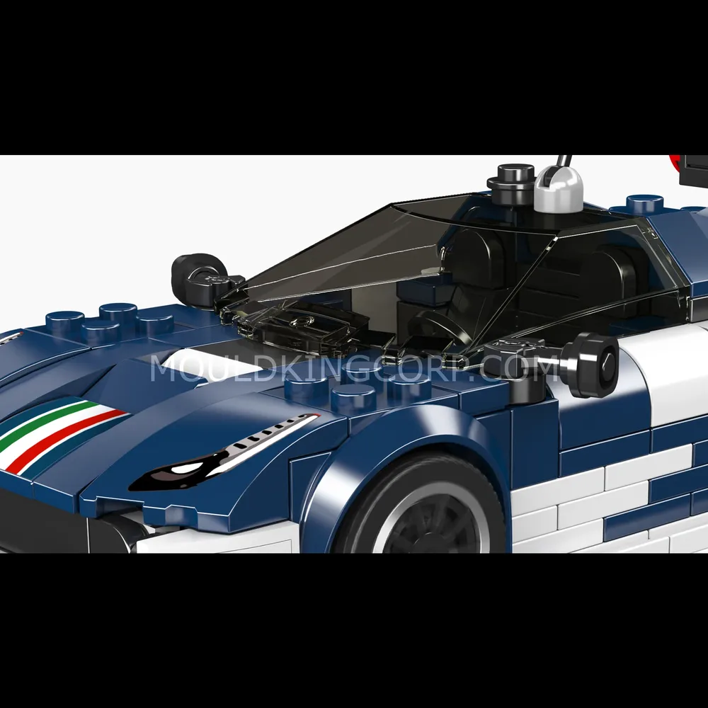 Side profile of the supercar model.