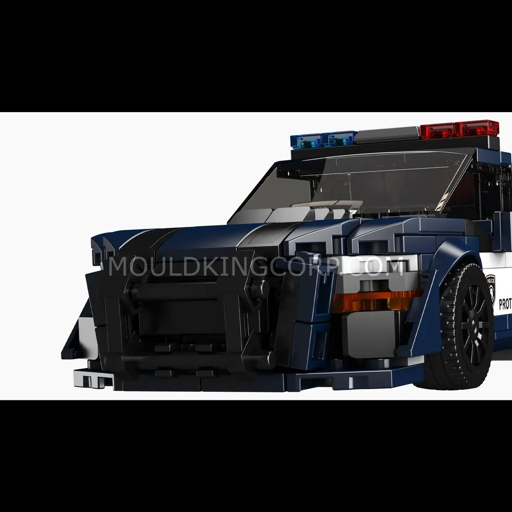 Full side view of the police car model.