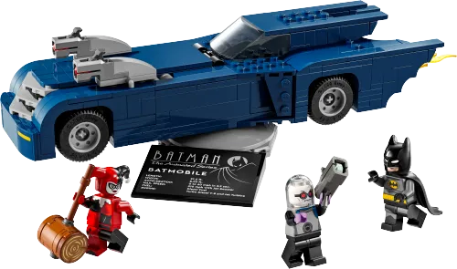 Batman with the Batmobile vs. Harley Quinn and Mr. Freeze