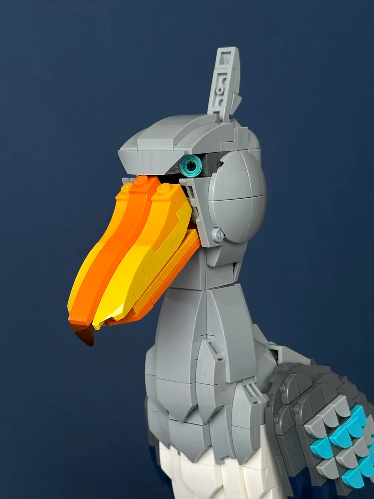 Shoebill Stork close up - LEGO MOC by Japanese artist Keiichi Kamei