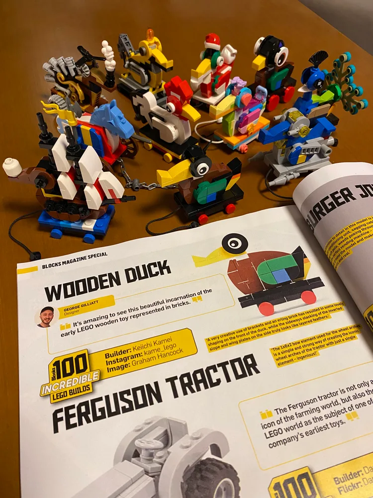 Little Wooden Duck - LEGO MOC by Keiichi Kamei featured in 100 Incredible LEGO Builds – Blocks magazine Special Edition