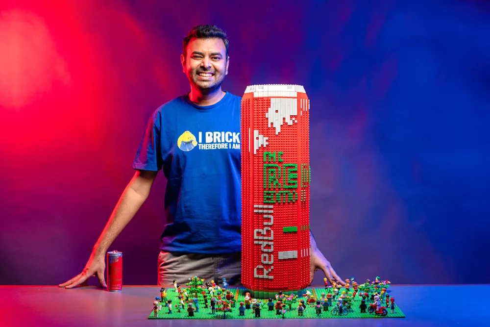 RedBull Red Edition (2.8 ft. tall, weighing 9 kg) - LEGO MOC by Master Builder Ritam Bhatnagar RedBull Red Edition (2.8 ft. tall, weighing 9 kg) - LEGO MOC by Master Builder Ritam Bhatnagar
