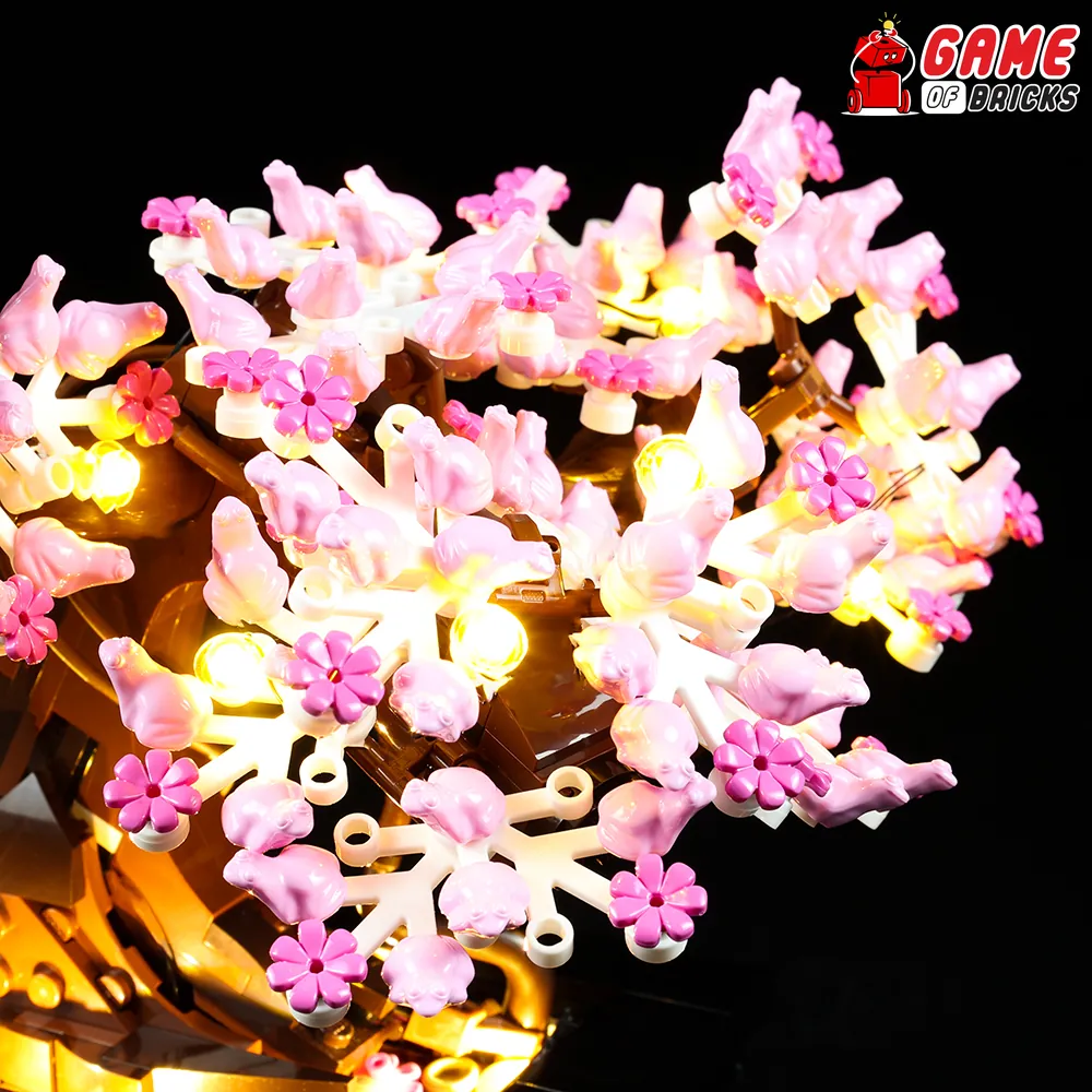 LEGO Bonsai with Game of Bricks classic lighting on green leaves