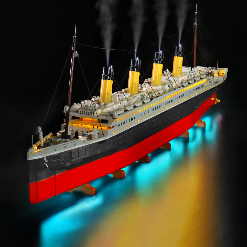 LEGO Titanic illuminated by BrickBling upgraded LED version