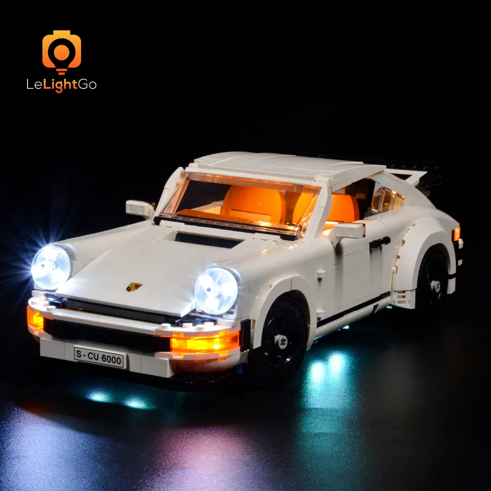 LeLightGo LED kit for LEGO Porsche 911 10295 with modular micro-LEDs and sound/remote options