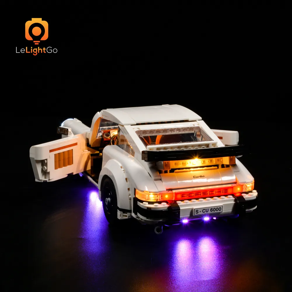 LeLightGo LED lights installed on LEGO Porsche 911 10295