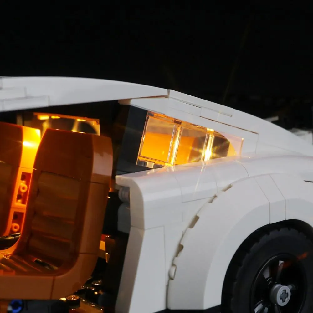 Lightailing LED installation on LEGO Porsche 911 10295 showing thicker wires