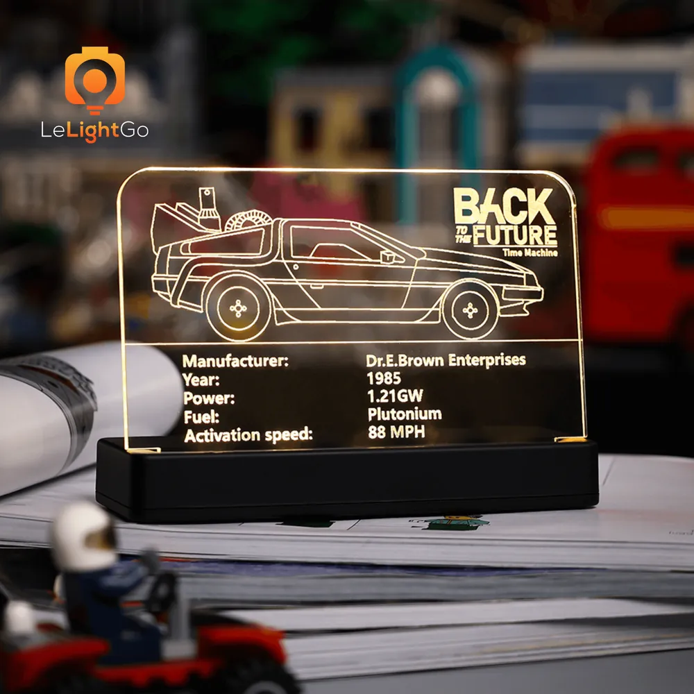 LeLightGo LED nameplate for LEGO 10300 DeLorean