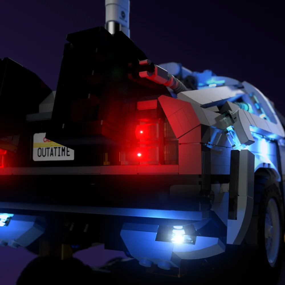 LightMyBricks LED kit for LEGO 10300 DeLorean engine and underglow