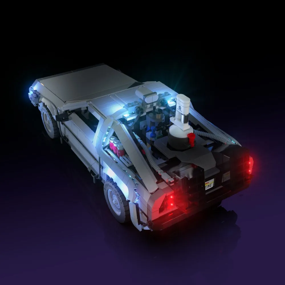 LightMyBricks LED kit for LEGO 10300 DeLorean with minifigures