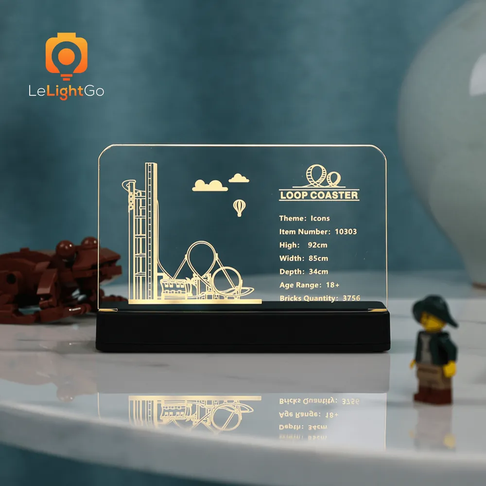 LEGO Loop Coaster 10303 LED nameplate by LeLightGo with modular micro-LED design