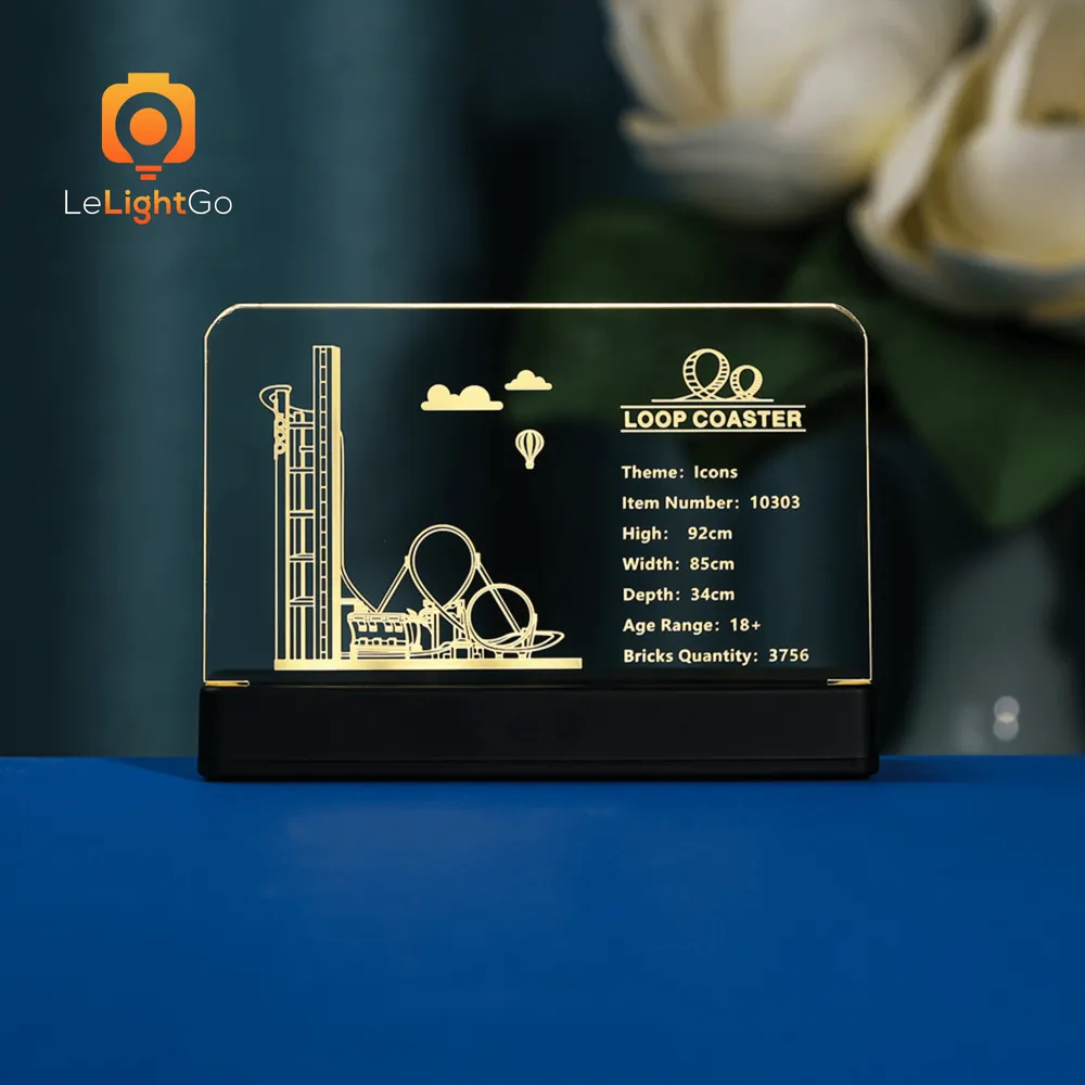 LeLightGo modular micro-LED components for LEGO Loop Coaster 10303 nameplate