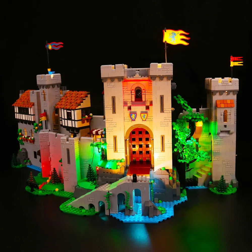 BrickBling light kit for LEGO Lion Knights' Castle 10305 with warm LED glow