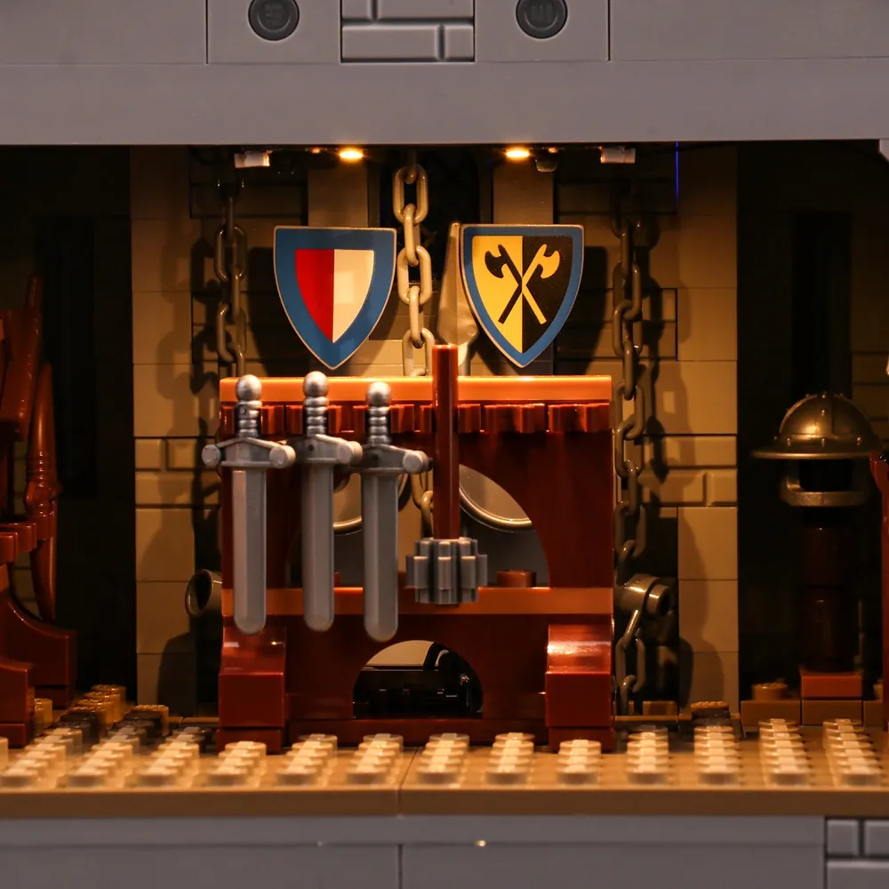 BrickBling modular micro-LEDs inside LEGO 10305 Castle interior