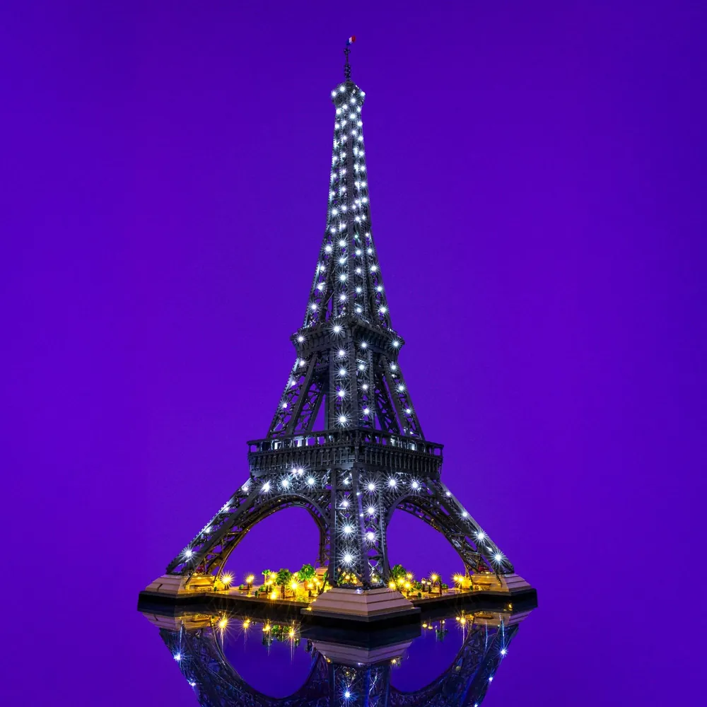 Light My Bricks premium light kit for LEGO Eiffel Tower 10307 with custom wiring