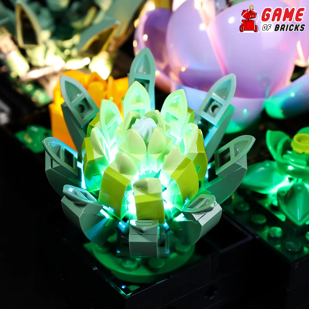 Game of Bricks Succulents 10309 Classic variant lighting