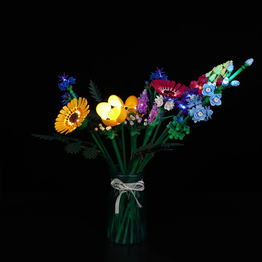 Game of Bricks light kit for LEGO Wildflower Bouquet 10313 with modular expansion boards