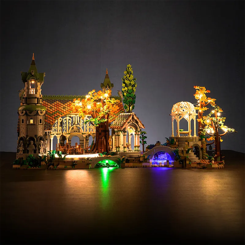 BrickBling LED kit with remote control for LEGO Rivendell 10316
