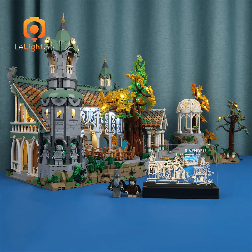 LeLightGo budget LED nameplate for LEGO Rivendell 10316